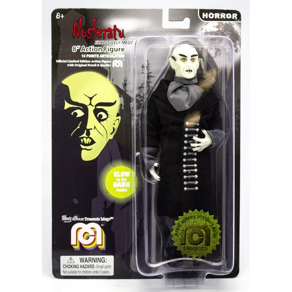 Mego Action Figures, 8” Glow in The Dark Nosferatu with Black Coat (Limited Edition Collector’s Item)