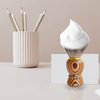 KIKC Synthetic Shaving Brush, Art Wooden Beard Brush (Ultra-Dense Synthetic Hair), Barber Shop Professional Salon Shaving Tool（22mm luxury Knot）