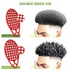 KOUPA Magic Silicone Curly Hair Brush, One Piece Twist Curl Comb for Afro Curls, Washable Hair Tool for Men Women, Red, 2 Pieces