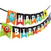 Kreatwow Monster Happy Birthday Banner Monster Bash Party Supplies