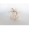 Generic Small clear transparent peachy pink flower hair claw clip for thin fine hair