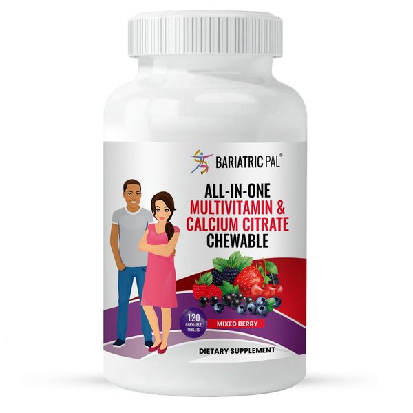 BariatricPal "All-in-ONE Chewable Multivitamin with Calcium Citrate & Iron - Mixed Berry (30-Day Supply)