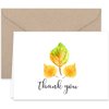 Paper Frenzy Fall Leaves Thank You Note Cards and Kraft Envelopes - 25 pack
