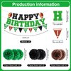 Football Birthday Party Decorations, Football Party Decorations Includes Happy Birthday Football Banner, Football Themed Party Supplies Garland and Hanging Swirls, Paper Pom Poms