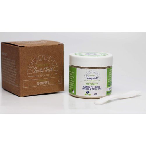 Lucky Teeth Organic Toothpaste-All Natural, Remineralizes and Fortifies Teeth and Gums. (2 oz)