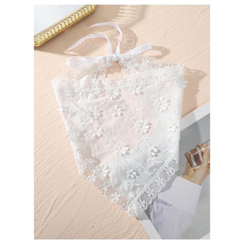 SHENHE Women's Head Scarf Headband Bandana Head Kerchief Elegant Hair Band White Flower Lace One-Size