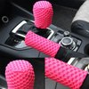 AUCELI 2 Pack Car Gear Shift Knob Cover & Handbrake Cover, Automotive Anti-Slip Breathable Comfortable Handbrake Gear Shift Protector, Vehicle Interior Accessories for SUV Truck RV (Rose Red)