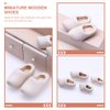 COHEALI Mini Finger Shoes 4pcs Mini Wooden Shoes Miniature Wooden Shoes Blank Wooden Shoes Mini House Decor Miniature Doll Shoes
