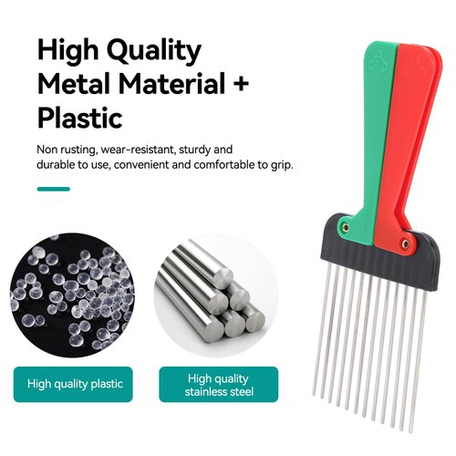 Metal Pick Comb Portable Folding Handle Wide Tooth Comb for Woman and Men (1PCS)