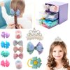 Hair Accessories For Girls With Organizer, Including Hair Clips/Hair Bands/Bow Hair Clips, Girls Hair Accessories With Alligator For Girls Toddlers Baby Kids Teens Aged 2 3 4 5 6 7 8 9 10 Years Old.