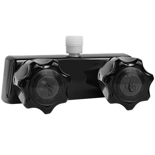 EXCELFU RV Shower Faucet, Camper Shower Faucet Replacement, 4" RV Shower Valve Diverter with Dual Knobs for Outside and Inside Bathroom Shower (Black)