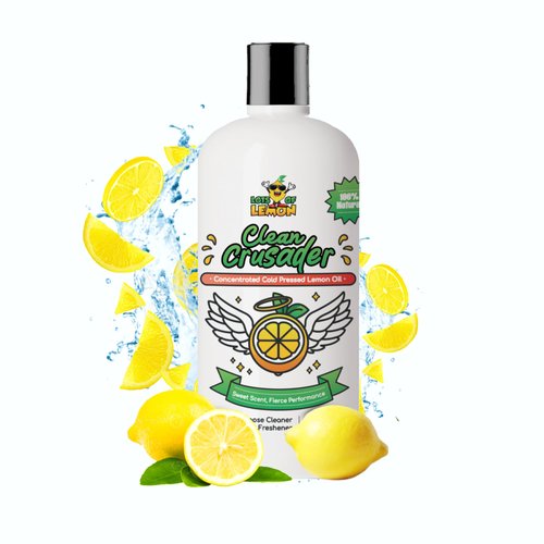 Lots of Lemon Clean Crusader Concentrate | Cold Pressed Lemon Oil | Dilutes up to 16 Gallons | Natural Citrus Power | 16oz | USA Made | All Purpose Cleaner & Air Freshener