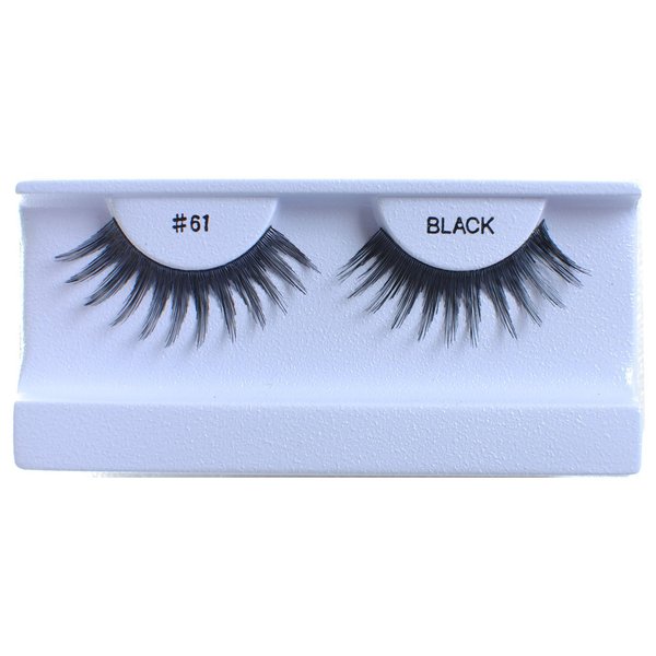 10 Pairs 100% Human Hair False Eyelashes Natural Black #61