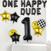 One Happy Dude Letter Balloons Birthday Banner 40 inch 1st Birthday Decorations 18 inch Balloons for Baby Boy Kids One Birthday Decorations 1 Year Old First Birthday Party Supplies Decor
