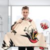 Kigai Hair Cutting Cape for Men & Women Old School Tattoo Waterproof Barber Cape Professional Hairdressing Salon Styling Cape with Adjustable Closure Snap