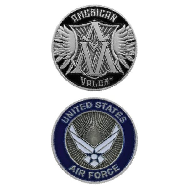 EagleEmblem United States Military US Armed Forces Air Force American Valor Crest - Good Luck Double Sided Collectible Challenge Pewter Coin