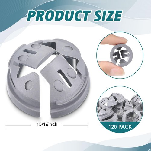 Sintuff 120 Pcs 3/8 In. - 1/2 In. Non Metallic Button Push-in Bulk Connector Gray NM Cable Connector Electrical Conduit Fittings Fits for 1/2 Inch Knockouts