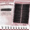 Yawamica Fluffy Lash Clusters Premade Cluster Eyelash Extensions Wispy Cat Eye Lash Clusters 200D Volume 9-18mm Individual Lashes Left Right Cluster Lashes 240pcs DIY Lash Extension by Self