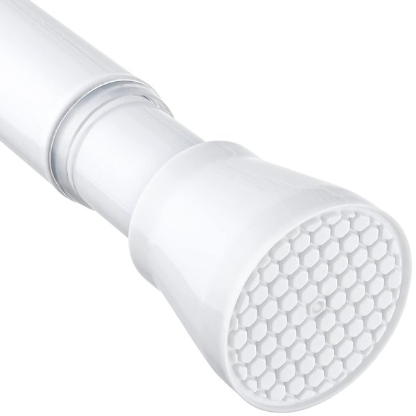 Tension Curtain Rod 33 to 59 Inch White Curtain Rod Adjustable Expandable Spring Tension Curtain Rod No Drilling 7/8" Spring Loaded Curtain Rods For Windows Bedroom Closet Doorway Door