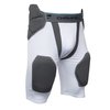 CHAMPRO boys Tri-Flex 5-Pad Built-In Hip, & Tri Flex Integrated 5 Pad Football Girdle with Built In Hip Tail Thigh Pads, White, Grey Inset, Small US