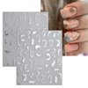 Silver Marble Line Nail Stickers, 16 Sheets Self-Adhesive Nail Decal Nail Art Decoration Design Supplies