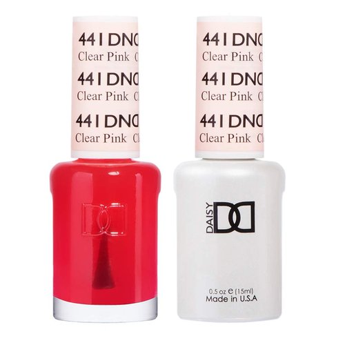 DND Gel Polish Set, Pink Collection, UV/LED Gel Polish and Air Dry Nail Lacquer, Matching Chip-Free Polish Duo, 441 Clear Pink, 0.5 Fl Oz