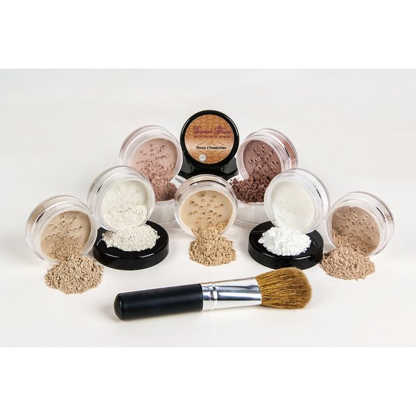 $40 SPECIAL (FAIR 2 & PINK BISQUE) Full Size Mineral Makeup Kit Foundation Concealer Bare Face Matte Set