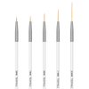 TEOYALL Fine Liner Brush, Nail Art Striping Brushes 5/7/9/11/20mm Thin Line Nail Brush Detail Drawing Brush Gel Nail Polish Brush
