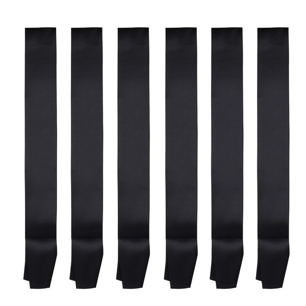I-MART Blank Satin Sash, Princess, Beauty Queen, Homecoming, Winner, Mayor, Make Your Own Pins, Party Plain Pageant Sashes (Pack of 6 - Black)