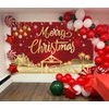 Red Jesus Christmas Backdrop 8x5FT Gold Glitter Sparkle Snowflake Merry Christmas Banner Background for New Year Family Gathering Winter Christmas Holiday Party Supplies (96x60 inch)