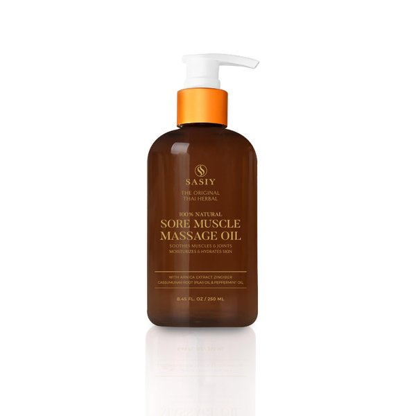 SASIY The Original Thai Herbal Massage Oil - 100% NATURAL - Sore Muscle Massage Oil - Soothes Muscles & Joints - Relaxing & Refreshing with Plai, Peppermint, and Other Essential Oils. 8.45 fl oz.