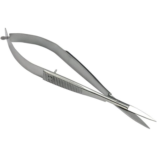 Millan Collection 4.5inch Straight Stainless Steel Squeeze Scissors - Facial Hair Scissors, Eyebrow Trimmer, Grooming Scissors for Shaping, Ear, Nose, Nostril and Mustache Trimming (MC-45SIS)