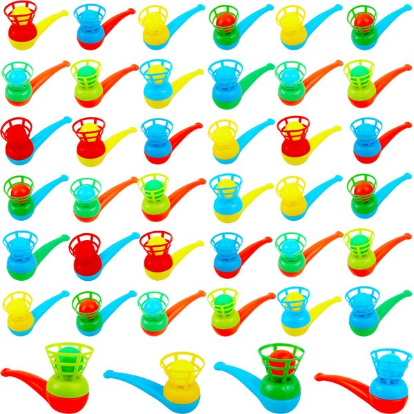 Octaday 40 Pcs Floating Blow Pipe Balls Random Color Ball Blowing Toy Balance Ball Blowing Toys for Kids Blowing Ball Party Supplies