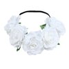 DDNFO Sunflowers Flower Crown Headbands For Women Girl Rose Floral Crown Headband Flower Wreath.(F128) (White)