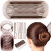 Hair Nets for Buns, 40 Pcs Invisible Hairnets and 40 Pcs U Shaped Hair Pins Set, Elastic Ballet Bun Hair Net Hair Bun Pins for Women Ballet Bun Food Service Workers (Brown)