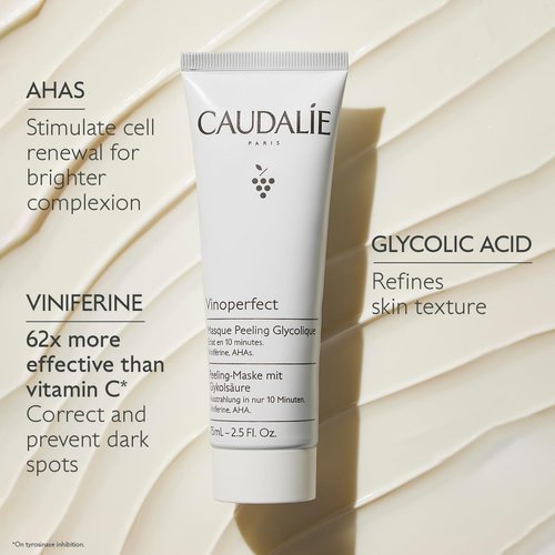 Caudalie Vinoperfect Glycolic and AHAs Peel Mask, Radiance in 10 minutes, 2.5 fl. oz.