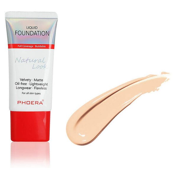 AQUAPURITY PHOERA Full Coverage Foundation New Formula Waterproof Long Lasting Oil Free Velvet Matte Liquid Foundation for Oily Skin Flawless Makeup Base Cream Concealer (102 Nude)
