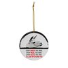 Funny Peeking Every Snack You Make Cream Llama Christmas Ornament - White Circle Ceramic Decoration - Keepsake Gifts for Llama Lovers