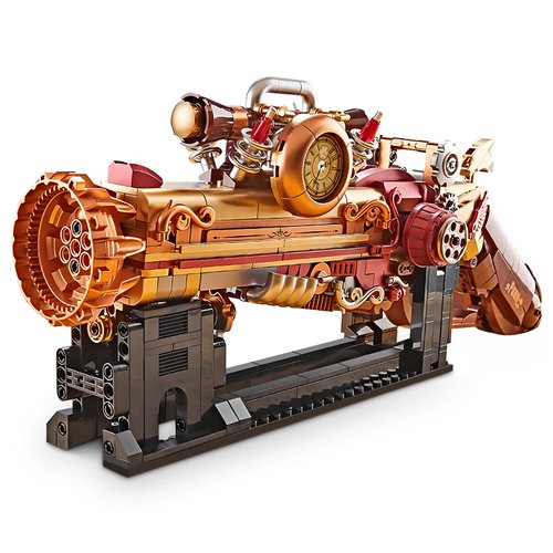 Finger Rock Ideas Steampunk Mechanical Gun Weapon Building Blocks Set for Adults, Gun Building Kit with a Base for Display, 899 PCS Classic Toy Weapon Model Collection Gifts for Teens Boys 10+