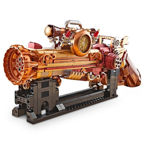 Finger Rock Ideas Steampunk Mechanical Gun Weapon Building Blocks Set for Adults, Gun Building Kit with a Base for Display, 899 PCS Classic Toy Weapon Model Collection Gifts for Teens Boys 10+