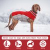 FUAMEY Dog Coat,Warm Dog Jacket Winter Coat Paded Dog Fleece Vest Reflective Dog Cold Weather Coats with Built in Harness Waterproof Windproof Dog Snow Jacket Clothes with Zipper Red Medium