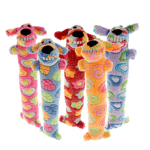 Loofa Dog Breast Cancer Research 12" Medium Plush Patterned Dog Toy with Squeaker by Multipet