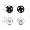 Sumind 100 Sets Sew-on Snap Buttons Metal Snap Fastener Buttons Press Button for Sewing Clothing, Black and Silvery, 10 mm