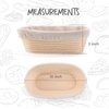 DOYOLLA Bread Proofing Baskets Set of 2 10 inch Oval Shaped Dough Proofing Bowls w/Liners Perfect for Professional & Home Sourdough Bread Baking