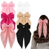 AUDTOPE 6Pcs Hair Bows for Women Girls Hair Ribbon,Oversized Long Tail Hair Bows Hair Barrettes Silky Satin Hair Bows Hair Clips for Women Ponytail Holder Bow Hair Accessories Bowknot Aesthetic