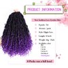 Purple River Locs Crochet Hair 8 Packs 12inch Short Boho Faux Locs Crochet Hair Curly Faux Locs Wavy Crochet Hair with Curly Ends Boho Style Synthetic Hair Extensions (12" 8Packs 1B/purple#)