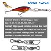 Fishing Snap Swivel Saltwater, 110Pcs High Strength Fishing Barrel Line Connector Fishing Swivels Barrel Safety Snap Fishing Tackle Accessories