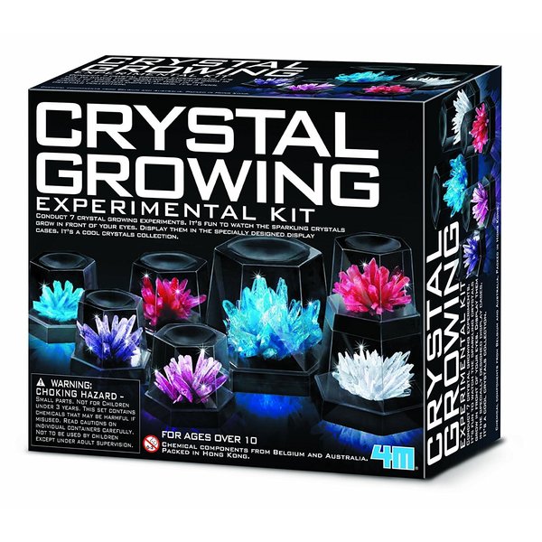 4M 7 Crystal Growing Science Experimental Kit with Display Cases - Easy DIY STEM Toy Lab Experiment Specimens, Educational Gift for Kids, Teens, Boys & Girls