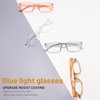 Przene 4 Pack Rectangle Blue Light Blocking Glasses,Anti Glare Eye Strain UV400 Square Eyeglasses for Men Women (MIX COLOR-C2)