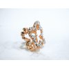 Generic Small mini rose gold flower shaped hair claw clip with crystals